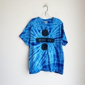 ED SHEERAN Divide Concert Tour Sunburst Blue Tie Dye T Shirt Size Large